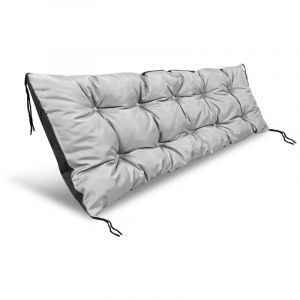 Coussin de jardin 120x40 cm imperméable pour banc palette gris clair