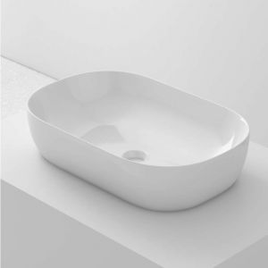 Lavabo &agrave; poser OVALO c&eacute;ramique 60x14,5x39 cm blanc