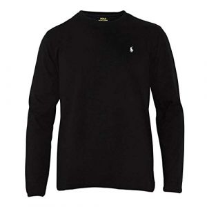 Ralph Lauren Polo T-shirt à manches longues et col rond pour homme - Noir - Small