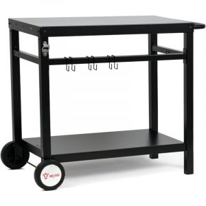 Bbq-toro - Chariot de barbecue 85 x 50 x 81 cm Table d'appoint en m&eacute;tal avec grande surface de travail