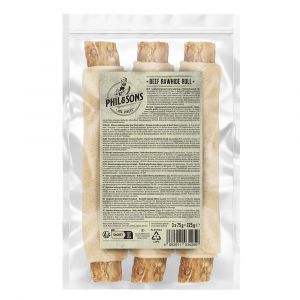 Rouleaux de peau de b&oelig;uf fourr&eacute;s pour chien - 3 x 3 friandises