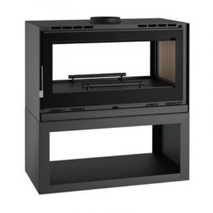 Fm Poêle à bois central double face M-172 LK 12,5kW turbo ventilé