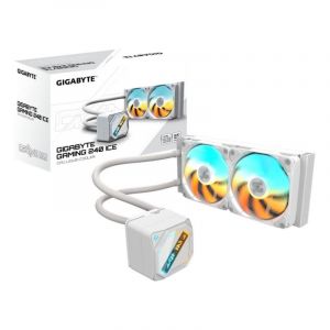 GigaByte Refroidissement Liquide GAMING 240 ICE 240mm 2 Ventilateurs ARGB Blanc Multi-LED