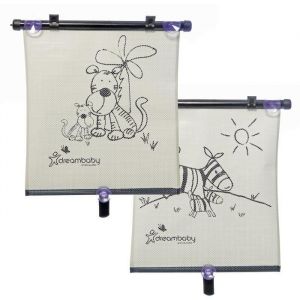 Dreambaby Store Enrouleur De Fen&ecirc;tre De Voiture - Double Face Zebra & Tigre Print - R&eacute;glable 2pcs