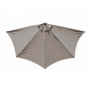 Proloisirs Parasol Droit 1/2 - Longueur 300 Cm - Aluminium - Toile Taupe