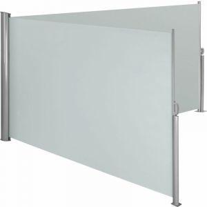 Auvent Store Latéral Brise Vue Paravent Rétractable Double Gris 200 X 600 Cm 2208134/2 Neuf