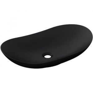 Mai & Mai Vasque à poser noir mat lavabo en céramique évier lave mains salle de bain sans trop plein BR858