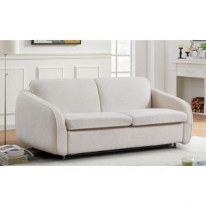 Canapé convertible express Naturali Tissu bouclette Crème