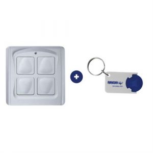 Télécommande murale V2 PMR - 4 boutons + 1 Porte-clés DOMOBIP