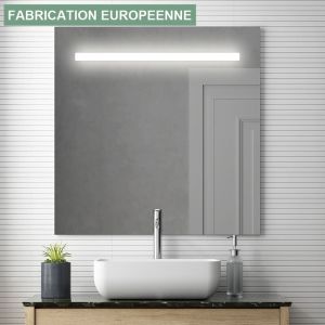 Miroir éclairage LED de salle de bain STAM avec interrupteur tactile - 80x80cm