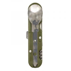 CMP Couvert Couteau Multifonction 5 EN 1 Acier Inoxydable étui inclus 2.5x3.5x14.2cm Camping