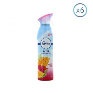 Febreze Fruits Exotiques Aérosol Désodorisant (6 Unités x300 ml), Parfum Frais 2X Plus Durable, Élimine Les Odeurs Et Laisse Un Agréable Parfum Frais Et Léger