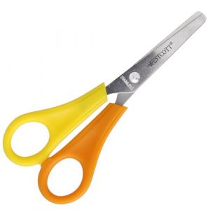 Westcott 21596 00 Lefty Ciseaux pour enfants avec pointe pour gaucher Pointe ronde rouge/jaune