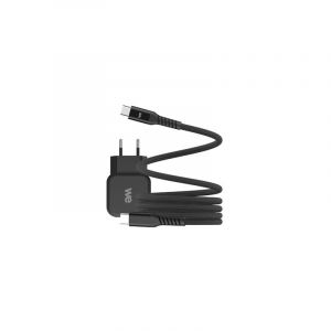 WE Bundle chargeur 1 port USB-C 20W + c&acirc;ble USB-C/USB-C noir