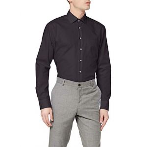 Seidensticker Business Hemd Regular Chemise, Noir (Schwarz 39) Dark, 42 Homme