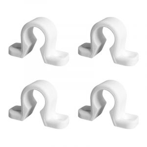 4 Collier plat, Blanc, Composite, pour Espagnolette de Volet Battant