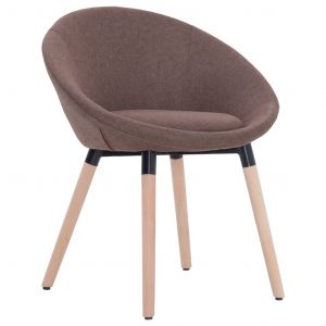 Image de VidaXL Chaise de salle à manger Marron Tissu