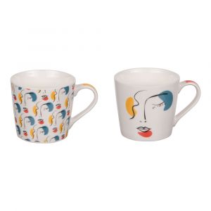 Mug Eva 35 cl (lot de 2) - Trend'up - D&eacute;cor&eacute; - Porcelaine