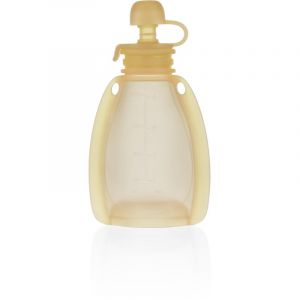 Zopa Silicone Refillable Baby Food Pouch bolsita para alimentos 0 m+ Transparent Yellow 120 ml