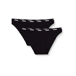 Puma Iconic Women's Bikini Underwear (2 Pack) sous-vêtements Style, Noir, S Femme