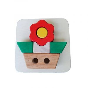 Bass et Bass Puzzle en Bois 3D Fleur - Assembler & Empiler - 12M+