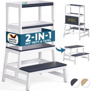 Tour d'apprentissage 93x56x49cm grise en pin pour enfants