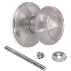 Emuca Bouton de porte d'entrée, Modèle Fedora, Ø70mm poignée pour porte d'entrée, Acier inoxydable, Nickel satiné