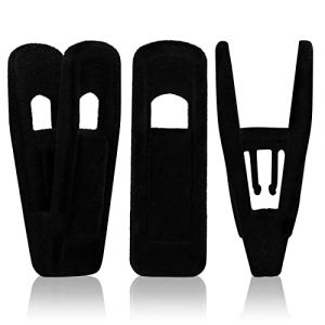 Tinfol Lot de 50 Pinces à cintres en Velours pour Pantalons Noirs - Clips Solides floqués pour cintres Fins en Velours