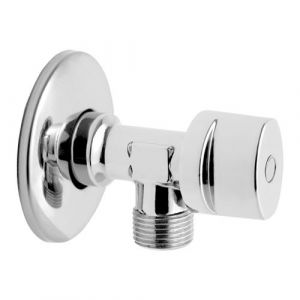 Monmobilierdesign Lot de 3_Robinet vanne d'angle chrome avec rosace 1/2" x 3/8"