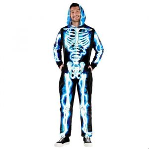 Morph Costume Squelette &Eacute;lectrique Combinaison Halloween Homme D&eacute;guisement Squelette Adulte L
