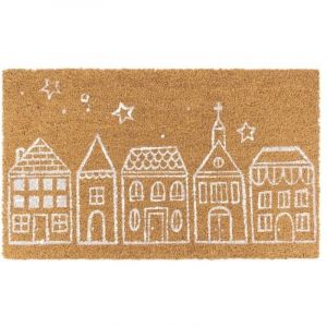 Aubry Gaspard Paillasson coco int&eacute;rieur ext&eacute;rieur 75 x 45 cm Village de Noel
