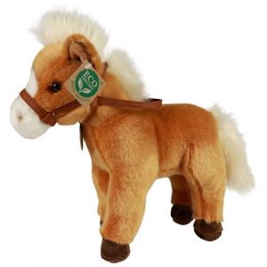 Peluche Cheval 30cm R&eacute;aliste Ultra Doux en Mati&egrave;re Recycl&eacute;e &Eacute;cologique Rappa Marron