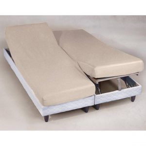Drap-housse t&ecirc;te et pieds relevables sable en jersey LAUREAT