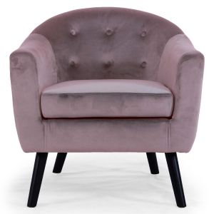 Image de LesTendances Fauteuil Scandinave Velours Rose ANTONIO