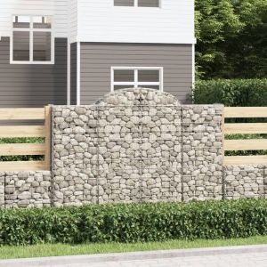 VidaXL Panier de gabions arqué 200x50x140/160 cm Fer galvanisé n/a