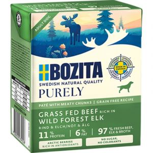 BOZITA DOG Purley Pate Duoprotein - Bœuf et élan 370 g