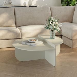 Table basse Tondesdaslo 90 x 90 x 35 cm sable [en.casa]