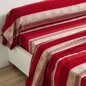 Drap housse coton VALMOREL - rouge