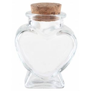 Ruedelafete Boite de 12 Mignonnettes Pot Coeur verre bouchon li&egrave;ge