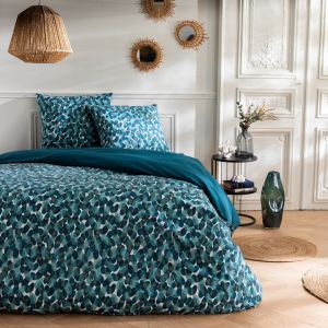 Parure de lit 2 personnes coton imprimé canard 240x220cm