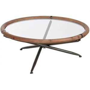 Centre Table Home ESPRIT Crystal Fir wood 100 x 100 x 40 cm