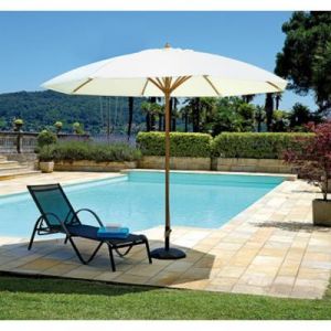 Image de Pegane Parasol rond centré coloris ecru Ø 3.30 m