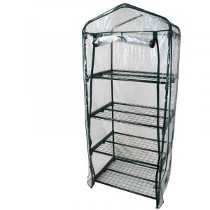 Linxor Serre de jardin 4 étagères 69 x 49 x 160 cm transparente en plastique PVC
