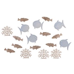 Rayher Miniatures en bois Poissons + corail 2 cm - 20 pcs