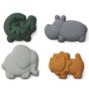 Liewood Lot de 4 moules à sable Gill Safari sandy mix