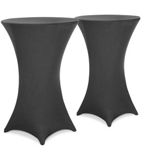 Housse de table haute, set de 2, anthracite Ø80cm