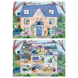 Educa Ensemble de 2 Puzzles pour Enfants avec 100 pièces Pleines de détails de l'extérieur et de l'intérieur | Maison à l'extérieur/à l'intérieur. Mesure: 40 x 28 cm. Recommandé de 6 Ans (19957)