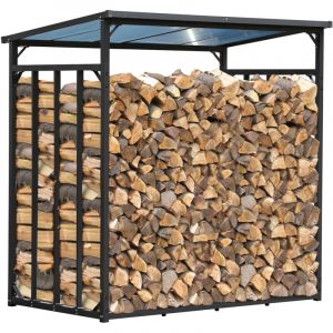 Metall Kaminholzregal Anthrazit XXL 185 x 100 x 185 cm XXXL Garten Kaminholzunterstand 3,5 m³ Kaminholzlager Stapelhilfe Aussen