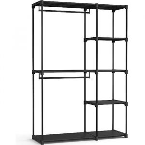 Songmics Armoire de Rangement, Penderie Pliable, Dressing, Armoire M&eacute;tallique, avec Barres de Suspension, Porte-v&ecirc;tements, Organisateur, pour Vestiaire,