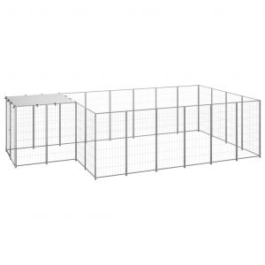 VidaXL Chenil Argenté 8,47 m² Acier